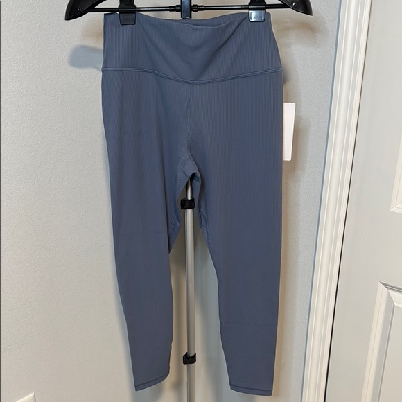 Athleta Transcend Rib Blue Leggings High Waist Performance Fit​ - Picture 1 of 4